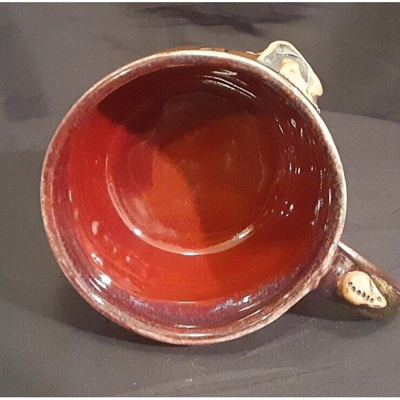 Skull "Morning Courage" Strong Medicine Coffee Mug Handmade Studio Pottery 16 oz - Picture 10 of 11